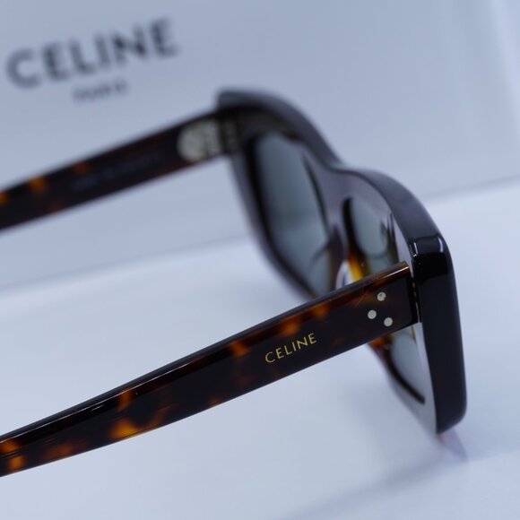 Celine CL40259I 52N Rectangle Sunglasses - Dark Havana/Green - Picture 10 of 11
